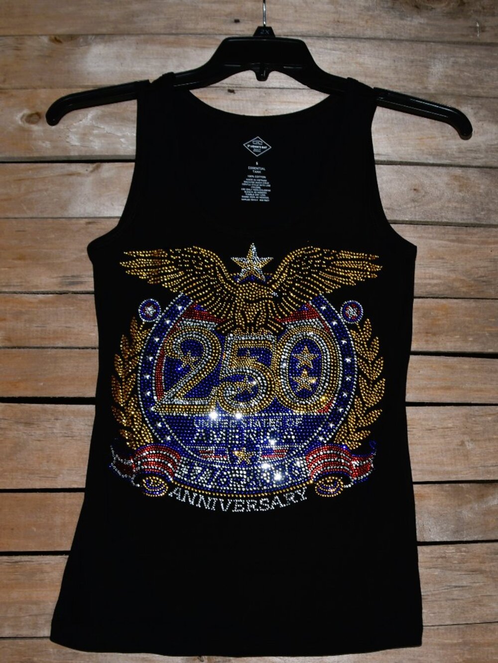 America's 250th Birthday 4th of July rhinestone tank  sz XS S M L XL XXL 1X 2…